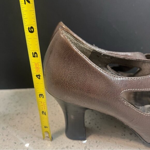 NATURALIZER N5 Comfort Annabelle Leather Suede Brown Pumps 3 Heels Slip On - Picture 7 of 11